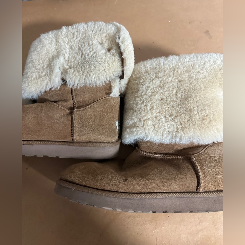 UGG Tan Winter Boots with Cream Fur